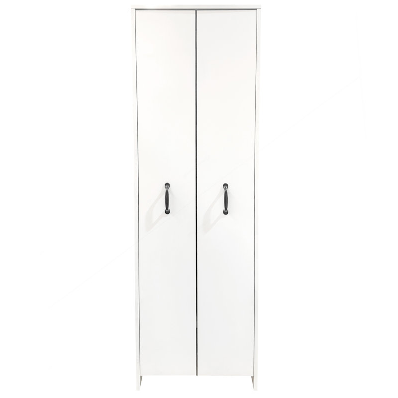 Armoire sur pied à 4 niveaux avec portes coulissantes, rangement caché et roulettes