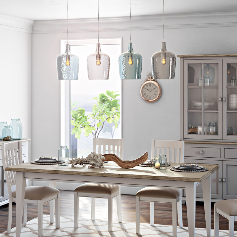 Glass 1 - Light Chrome Jar Pendant, Aqua