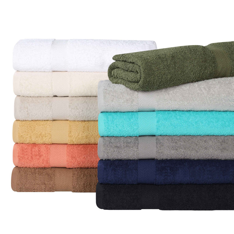 Ensemble de serviettes 100% coton 18 pièces Josann, Vert forêt