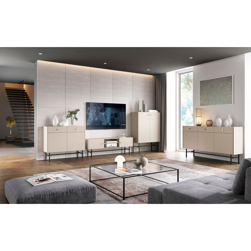 TV-LOWBOARD Divenos 155 cm, Taupe