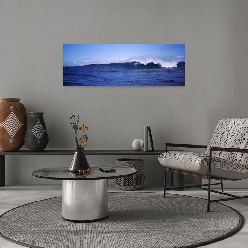 Surfer In The Sea Maui Hawaii USA by Dan Merkel - Wrapped Canvas Panoramic Print, 30.48 cm H x 91.44 cm W