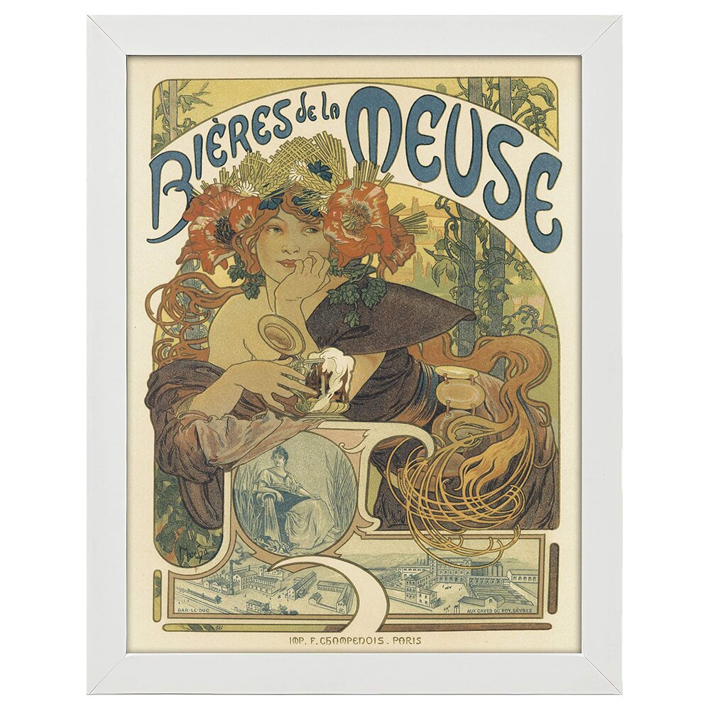 Leinwandbild Vintage Artistic Poster Bières De La Meuse