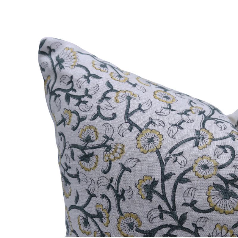 Linen Indoor/Outdoor Pillow Cover, 26"H x 26"W, Pishta Floral, Square