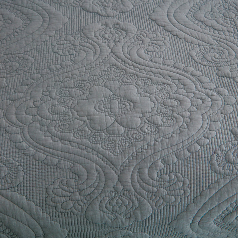 Ensemble de courtepointe standard en coton 3 pièces , gris, Courtepointe très grand + 2 taies décoratives