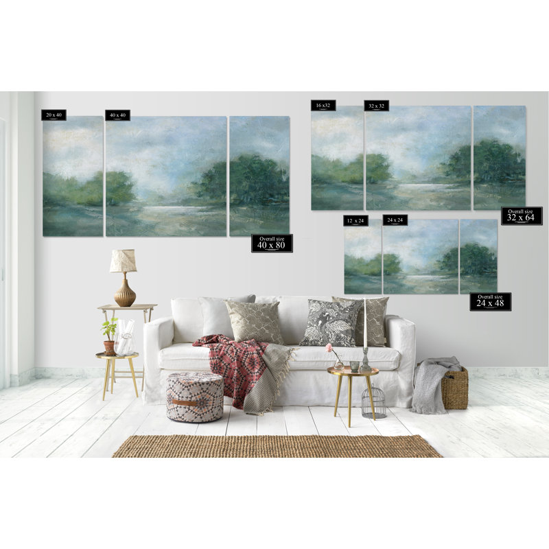 Une impression multi-pièces sur toile tendue, l’après-midi d’été de première qualité, H 24 po x l 48 po x P 1,5 po