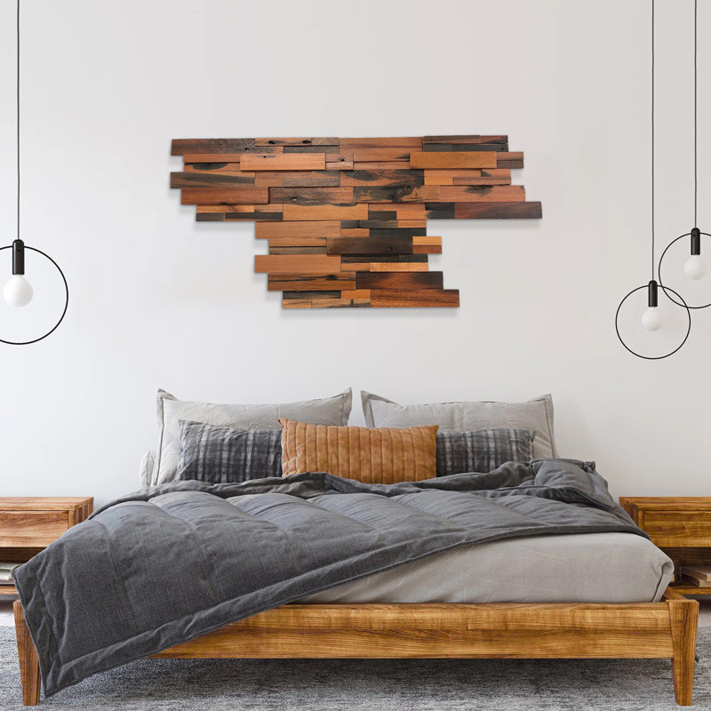 Panneau mural 28 po x 12 po brun