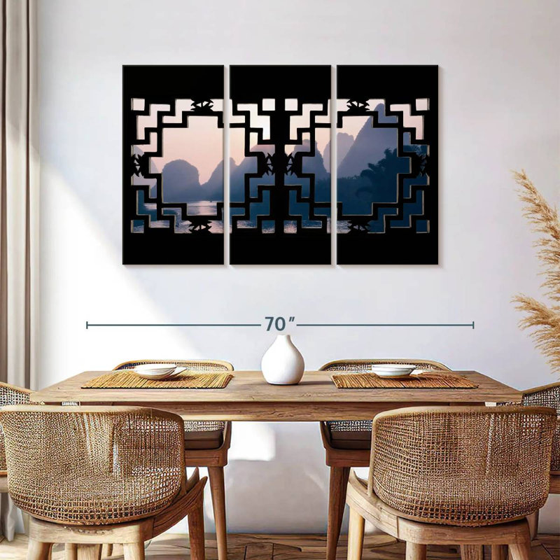 Lilie Asian Window Mountain, 36" H x 57" W