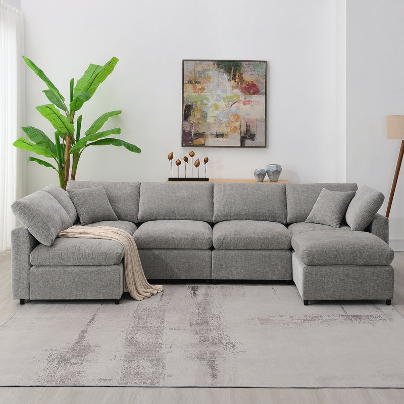 Canapé-lit modulaire 130 * 65 ", Gris chenille