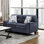 Causeuse en tissu de chenille durable avec coussins décoratifs 1pc