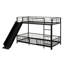 Lit superposé avec porte coulissante, cadre de lit superposé en métal avec barrière de sécurité et échelle pour enfants-2003382691-2003382689
