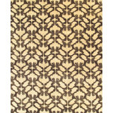 Hand Knotted Wool Ikat Area Rug in Beige/Brown