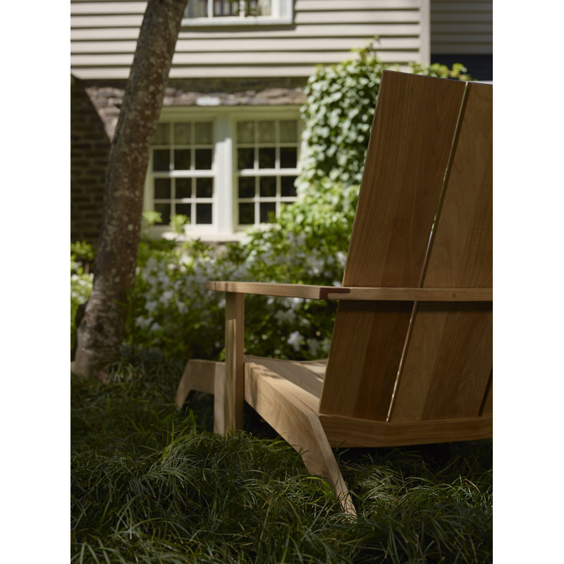 Ashland Solid Wood Adirondack Chair, No Welt, Natural White, Natural Teak