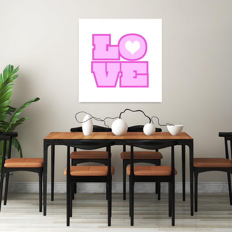 Art mural abstrait contemporain Love Love, H 32 po x l 32 po
