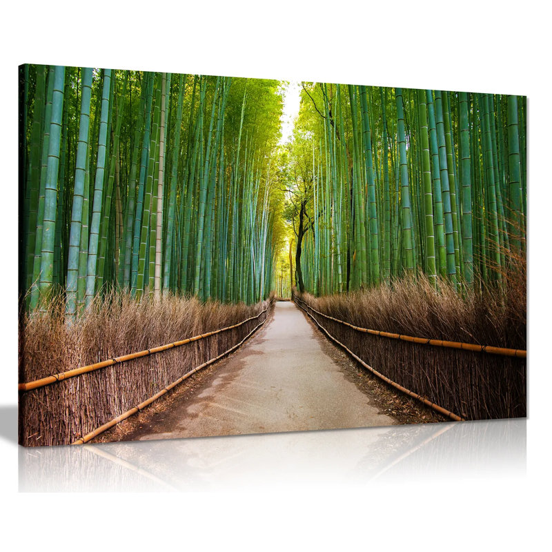 Bamboo Forest Japan Green Trees - Wrapped Canvas Print, 41cm H x 61cm W