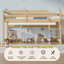 Lit mezzanine simple pour lit d'enfant - convertible en lit superposé, base de lit moderne en bois massif avec éclairage à DEL