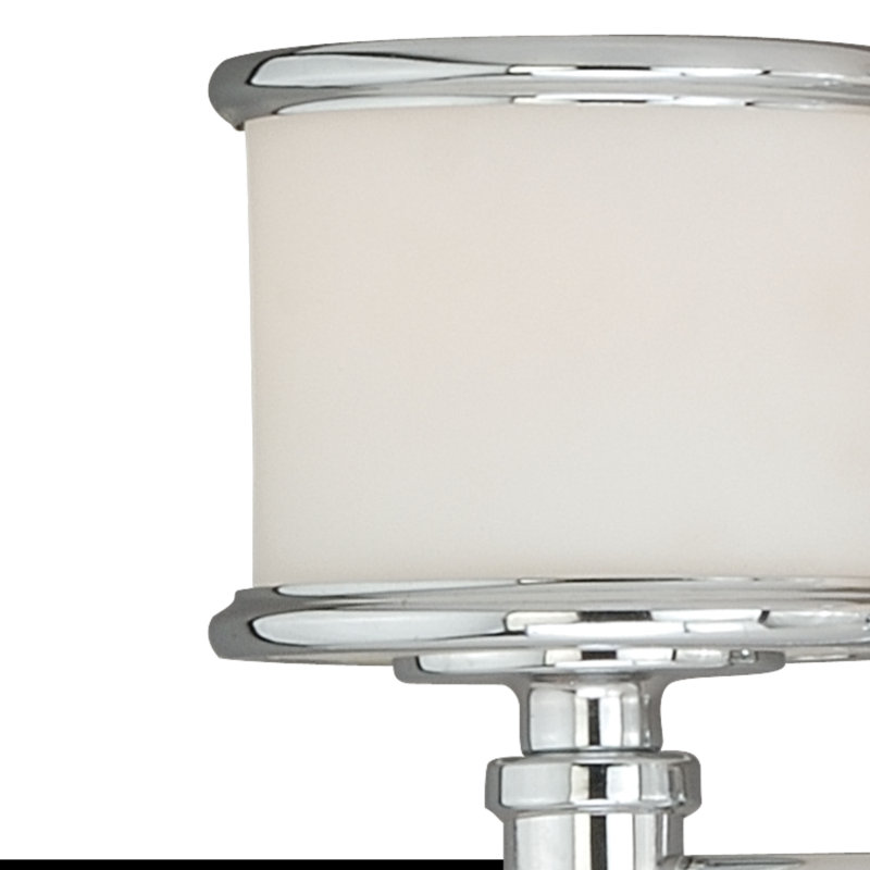 Newberry 4-Light 30.25 inch Wide Chrome Transitional Bathroom Vanity Lighting Fixture, White Frosted Opal Glass Shade, Dimmable, LED Compatible, Reversible Over the Mirror Mounted Wall Sconce