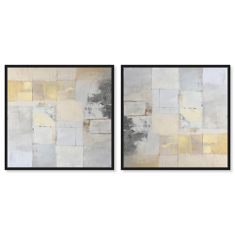 «Broken Sunshine» sur toile, art bohème délavé par Art Remedy, H 13 po x l 13 po, Cadre noir