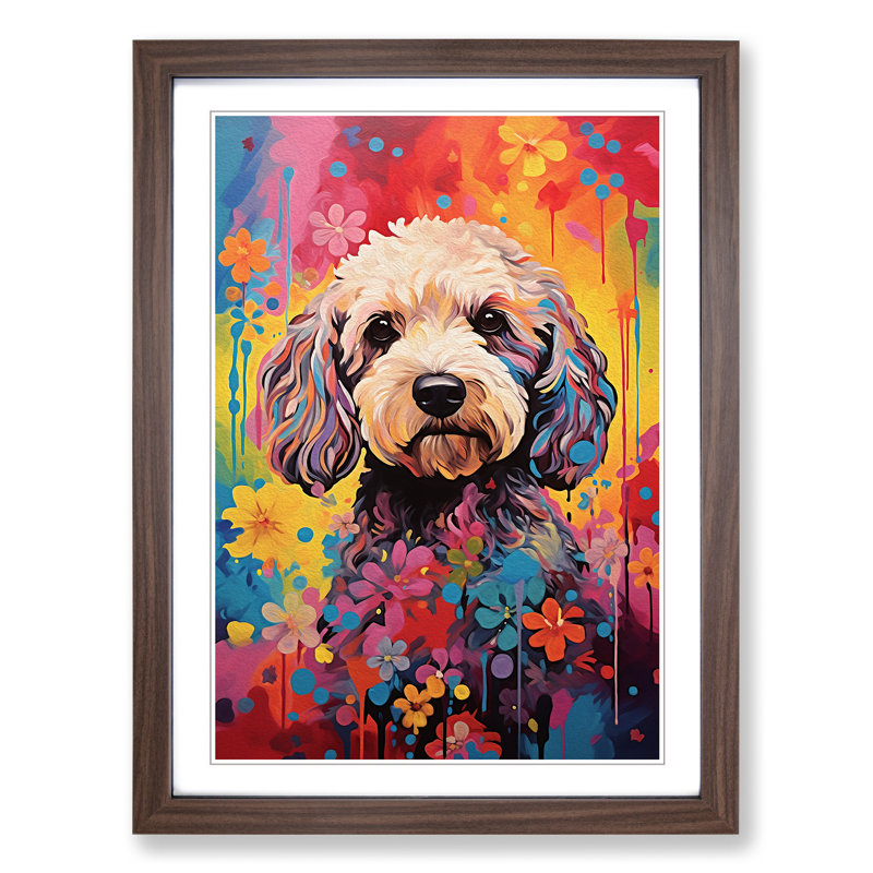 Single Picture Frame Print on Wood, Walnut Framed, 46cm H x 34cm W
