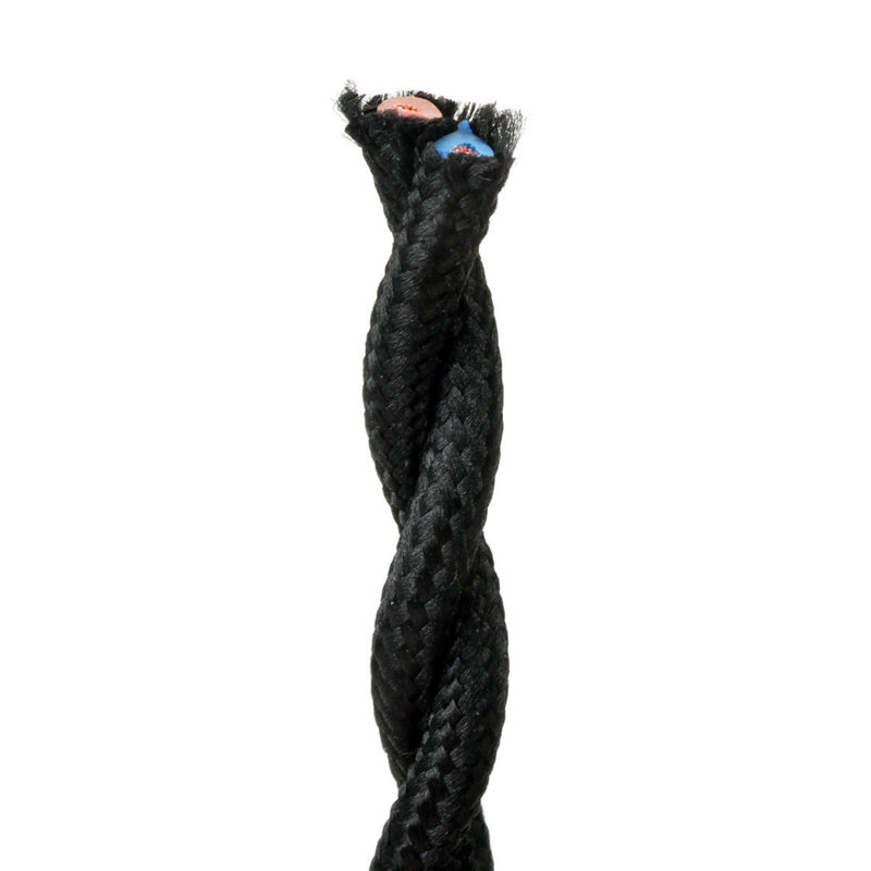 Hansel 2Core Twisted Vintage Coloured 0.75Mm Braided Fabric Flexible Electrical UK Lighting Wire Cable, Black