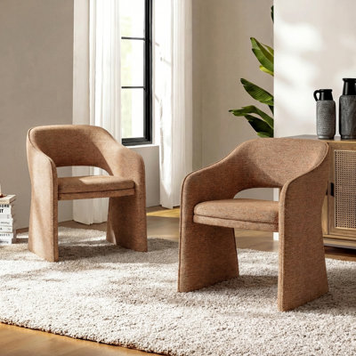 Chaise d'appoint entièrement rembourrée en mélange de lin