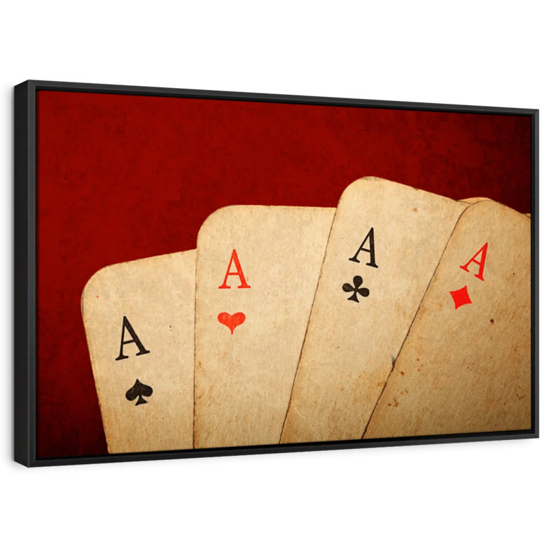 Impression sur toile Vintage Aces Poker, H 21 po x l 31 po