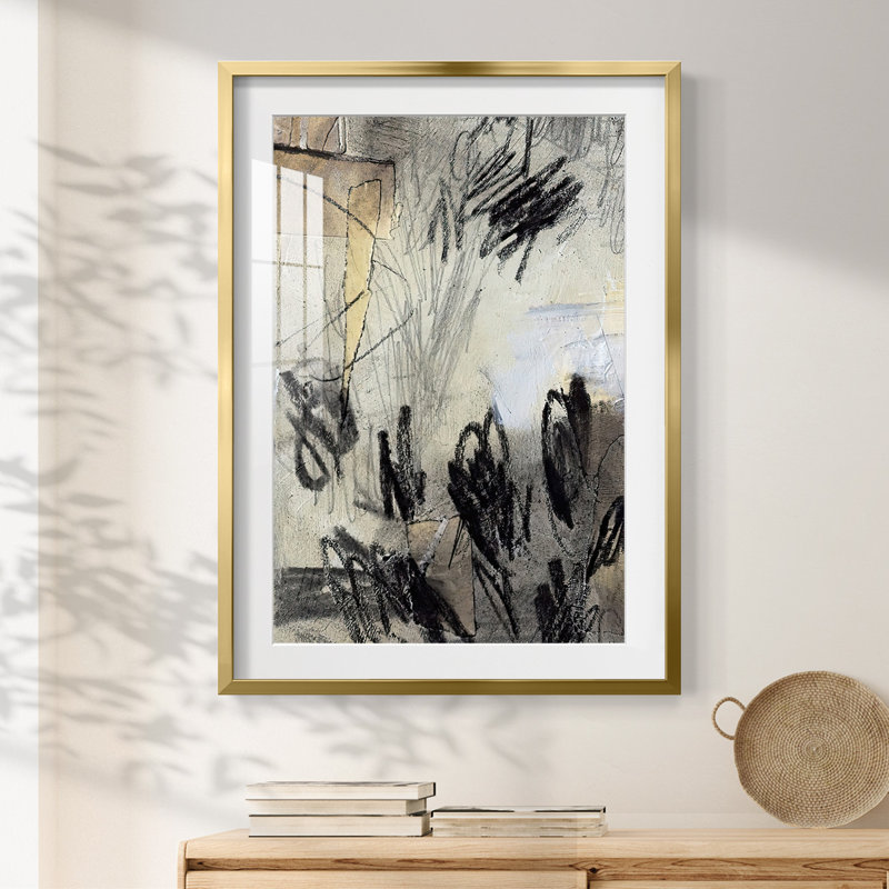 «Masked Notes» IV - Premium Gallery, H 28,5 po x l 20,5 po, Doré