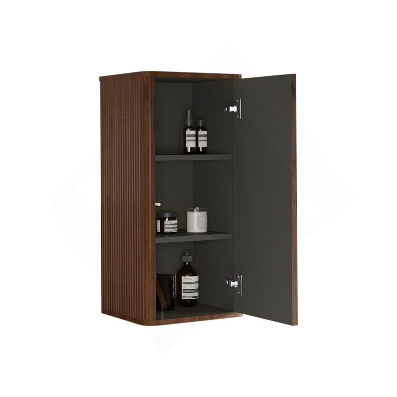 Striped Walnut Bathroom Floating Side Cabinet