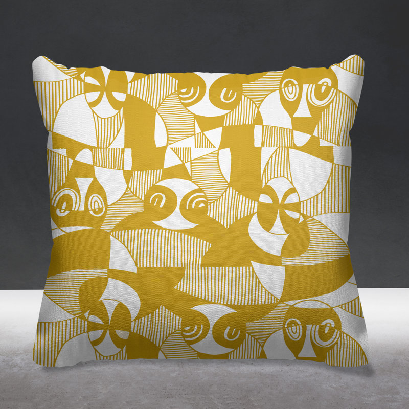 Housse et insert de coussin extérieur d'extérieur, L 15 po x H 15 po, Jaune