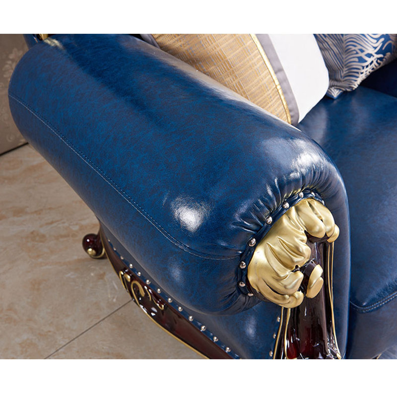 Fauteuil 52,7 po en cuir véritable capitonné
