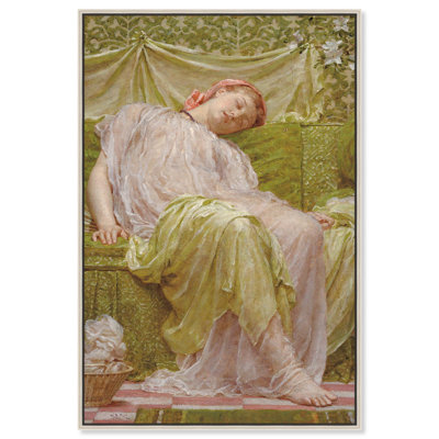 Art Remedy Classic Portraits Canvas, Gallery Wrapped, Workbasket by Albert Joseph Moore