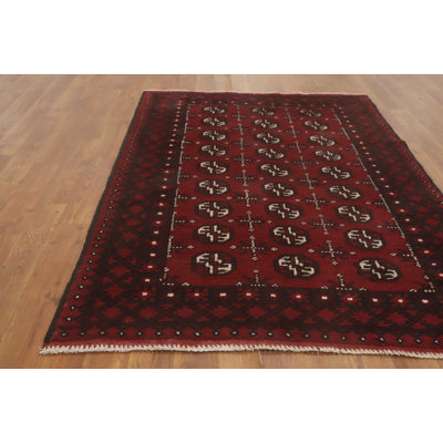 Tribal Red Oriental Afghan Rug 3x5