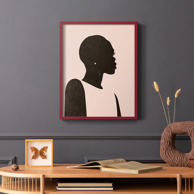 «Pink Silhouette II», reproduction encadrée - bois massif