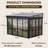 8' X 12' Sunroom Gazebo, Polycarbonate Roof Outdoor Solarium With Sliding Door & Adjustable Window Panels, Enclosed Patio Sunroom With Mesh Screens-126044715-125533928