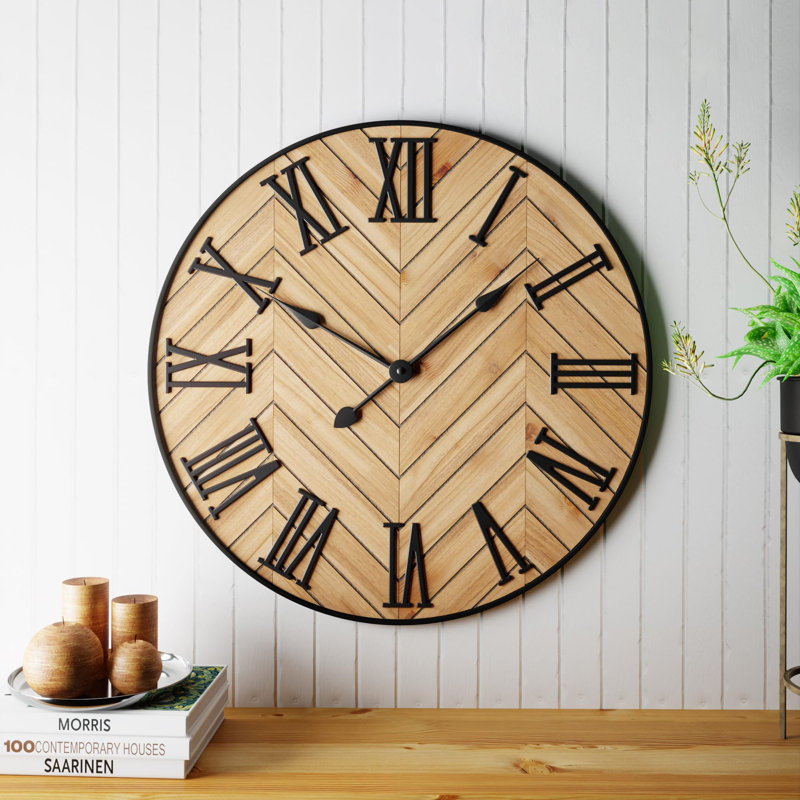 Horloge murale Farmhouse, Brun