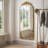Arched Full Body Mirror with Vintage Ornate Carved Appliques-1609123806