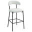 Tabouret de bar 26 po à hauteur de comptoir avec tabouret de bar et housse en tissu avec revêtement thermolaqué noir (neige)-1470034308