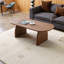 Table basse ovale de 47 po, centre de table moderne en placage de bois massif-86433481