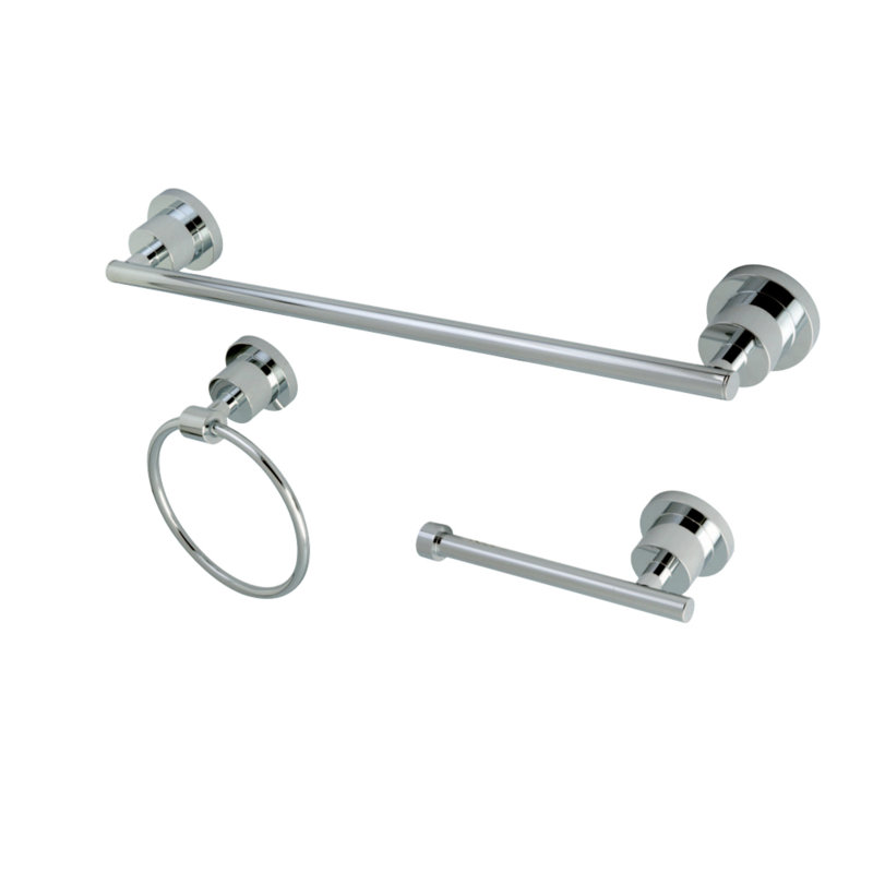 Ensemble de quincaillerie de salle de bain 3 pièces Kingston Brass Concord, Chrome poli