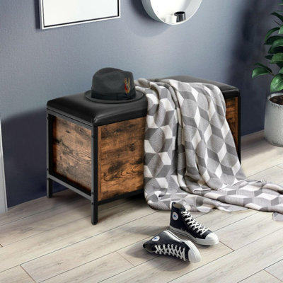 Banc de rangement en similicuir