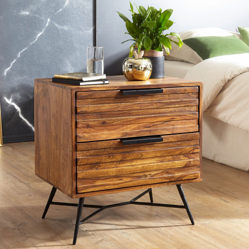 Myres 60cm W Metal Bedside Table