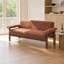 Canapé minimaliste à deux places en chenille - Sofa moderne capitonné avec accoudoirs rembourrés et coussin d'assise amovible-1463061068