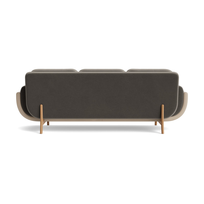 Regatta 100 Sofa, Velvet - Graphite/Greenwich Leather - Taupe, Natural