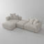 Canapé-lit modulaire convertible avec repose-pieds, canapé-lit, blanc-2062178114