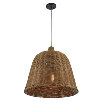 Luminaire suspendu en rotin tissé à 1 lumière Webber Jonesborough