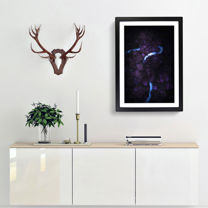 Road Through a Forest in Honduras - Picture Frame Painting Print, 48cm H x 36cm W x 2cm D, Black Framed