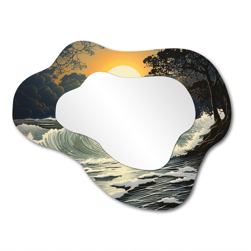 Miroir mural argenté, 27 po x 35 po