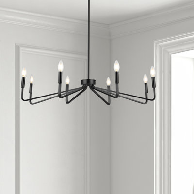 Lustre incandescent 8 lumières Robertsdale, noir mat