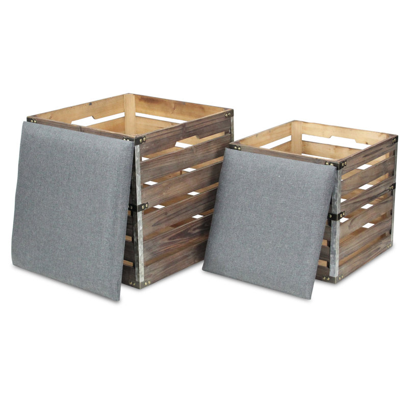 Kiger Linen Upholstered Storage Bench