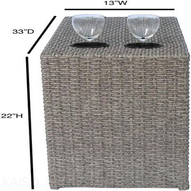 Shick Fully Assembled Outdoor Side Table, Light Gray