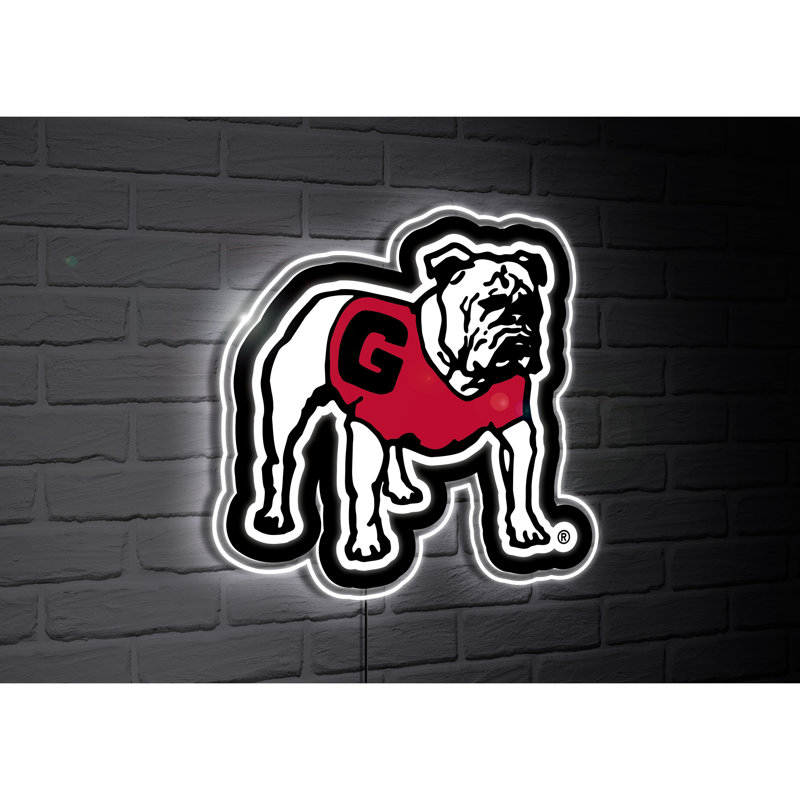 University of Georgia Alternate Bulldog Logo College Mascot Glazelite LED Decor